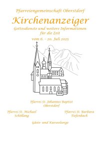 Kirchenanzeiger vom 06.07. - 20.07.2025