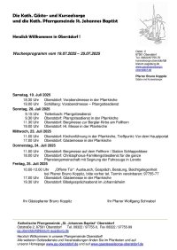 Wochenprogramm vom 19.07. - 25.07.2025