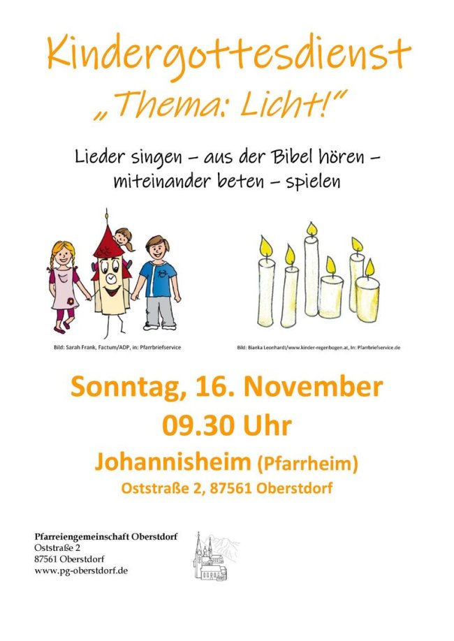 Plakat Kindergottesdienst November 2025