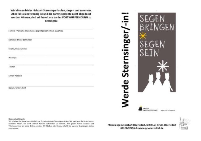 2026 Anmeldung Sternsinger