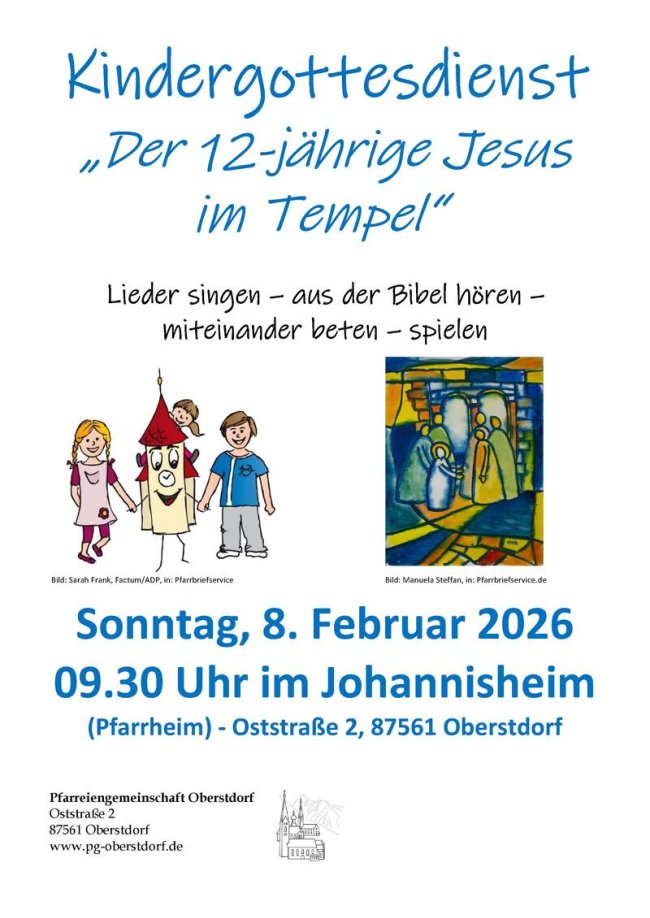 Plakat Kindergottesdienst Februar 2026