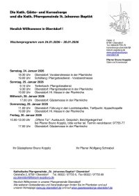 Wochenprogramm vom 24.01. - 30.01.2026
