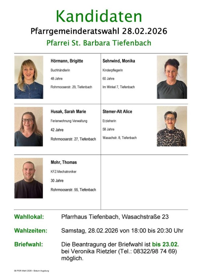 PGR2026 Kandidaten - Aushang Tiefenbach