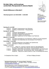Wochenprogramm vom 06.06. - 12.06.2026