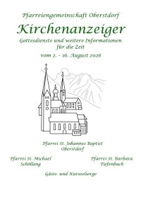 Kirchenanzeiger vom 02.08. - 16.08.2026