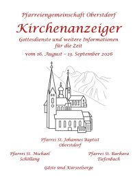 Kirchenanzeiger vom 16.08. - 13.09.2026