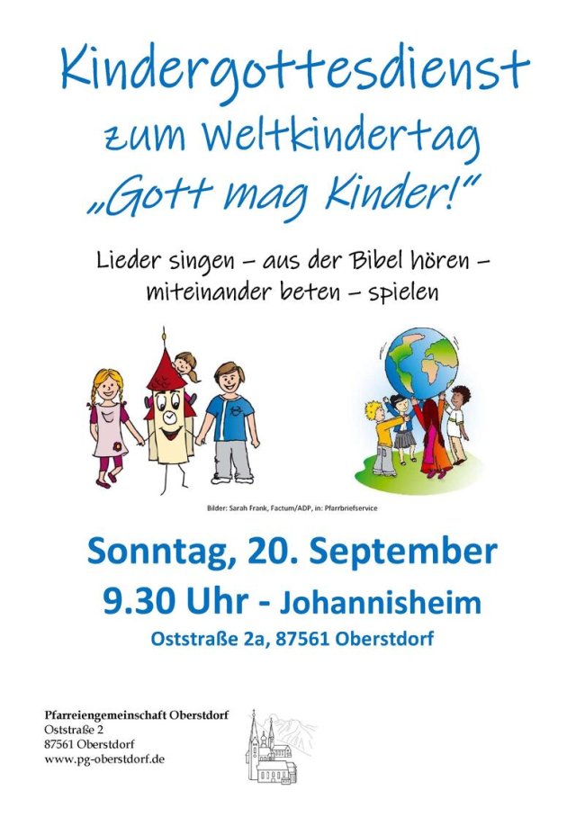 Plakat Kindergottesdienst September 2026 Plakat Kindergottesdienst September 2026