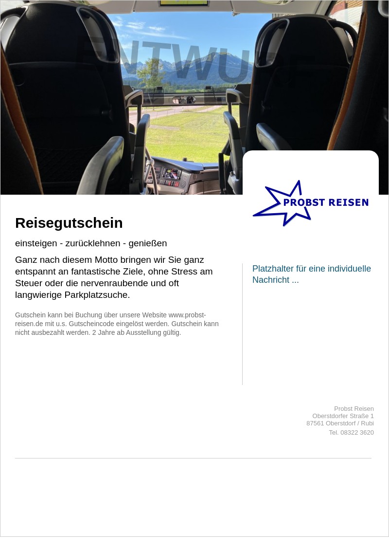 Gutschein-Vorschau Reisegutschein