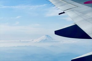 Fuji vom Flugzeug aus Japan