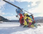 Heli-Skiing, Powder, SIlvertip Heli start mit leuten