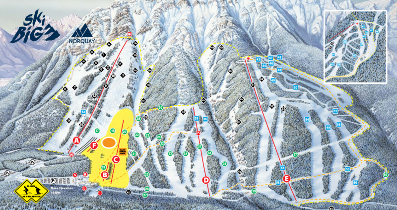 Aktueller Pistenplan Mt. Norquay