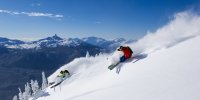 Skifahren mit Blick auf die Black Tusk