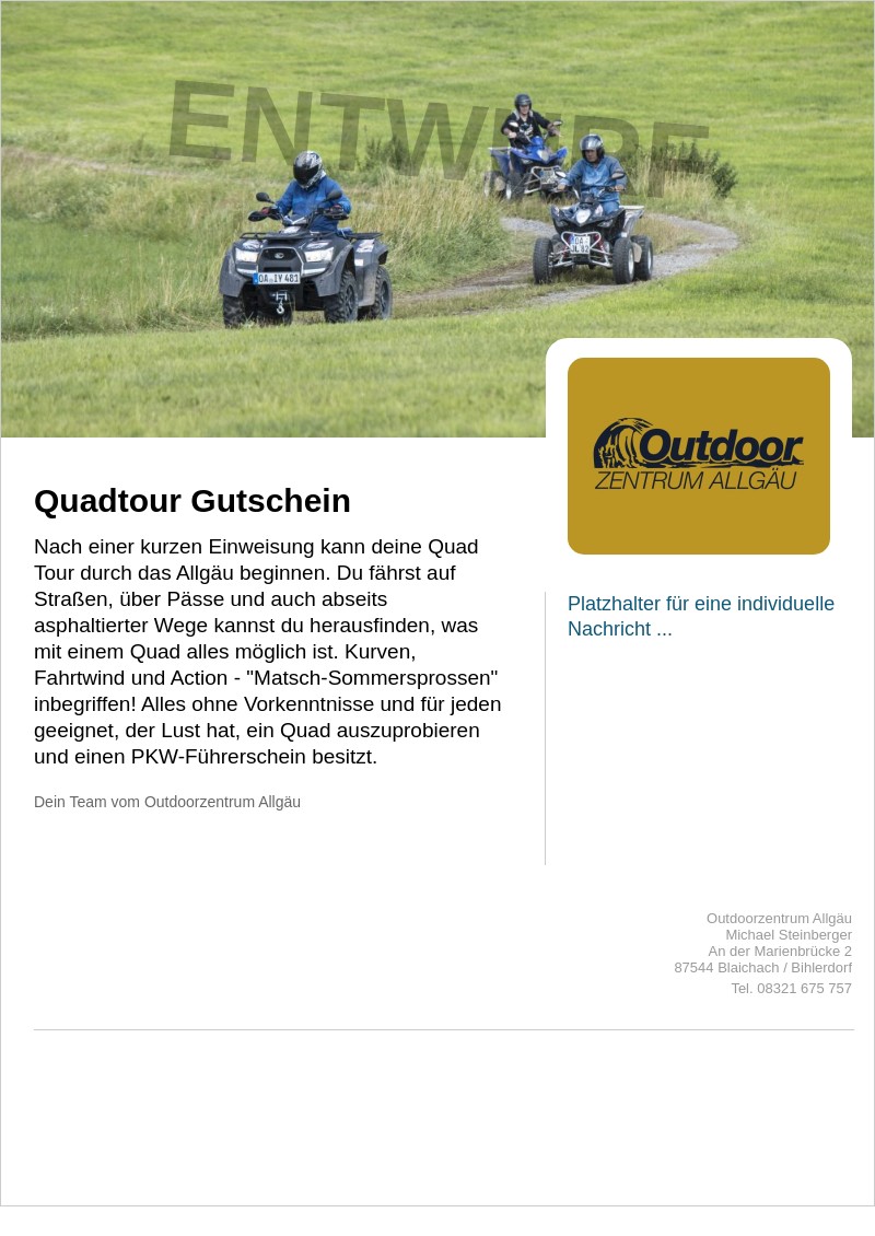 Gutschein-Vorschau Quadtour