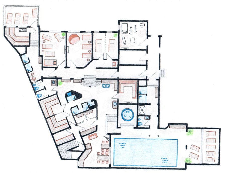 Grundriss Wellnessbereich