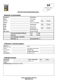 Unfallaufnahmebogen - NEU
