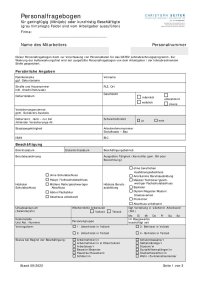 Personalfragebogen Minijob ab 2022-10