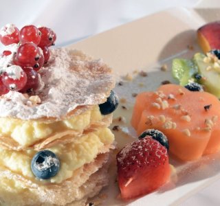 Leckere Nachspeise in unserem Hotel im Grödnertal