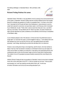 Richard Freitag finishes his career
