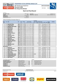 Start List Final Round