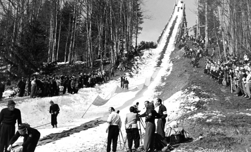 Vorbereitungen an der Schanze 1950