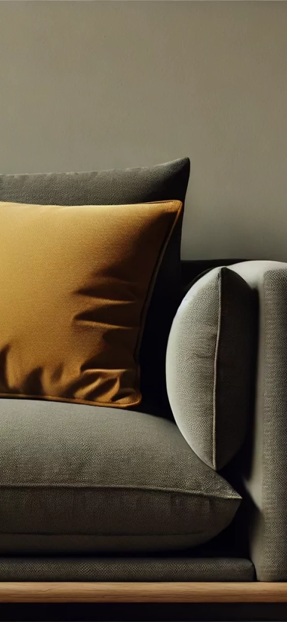 DALL·E 2024-10-16 16.27.30 - A close-up detail shot of a minimalist modern living room in a 16 9 format, focusing on a section w