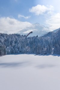 Freibergsee gehüllt in Schnee