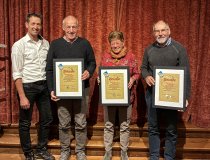 von links: 1. Vorsitzender Manfred Berktold, August Fink, Monika Haas, Walter Kremsreiter – nicht dabei: Christoph Brutscher, Meinrad Haas, Anton Schmid