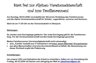 Einladung Vereiner Alpin Familienrennen