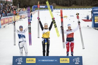 Frieda Karlsson (SWE, 1st Rank), Krista Parmakoski (2nd Rank), Tiril Udnes Weng (NOR, 3rd Rank)