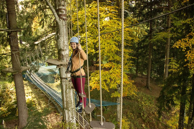 Auf der Suche nach der nächsten Herausforderung? In der Alpsee-Bergwelt kannst Du im Kletterpark Ängste überwinden und mutig die verschiedenen Elemente besiegen.