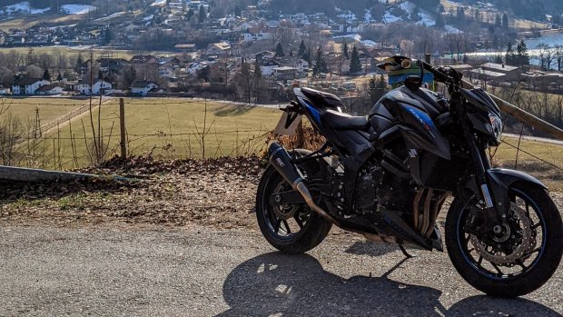 Erste Tour mit dem Motorrad in Oberstaufen im Frühling