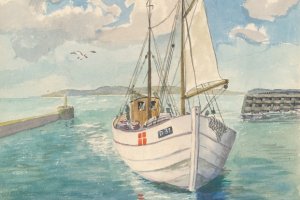 „Im Fischerhafen von Esbjerg (Dänemark)“, ohne Jahreszahl