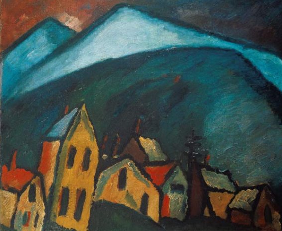 15 Berglandschaft mit Häusern Jawlensky (1912)
