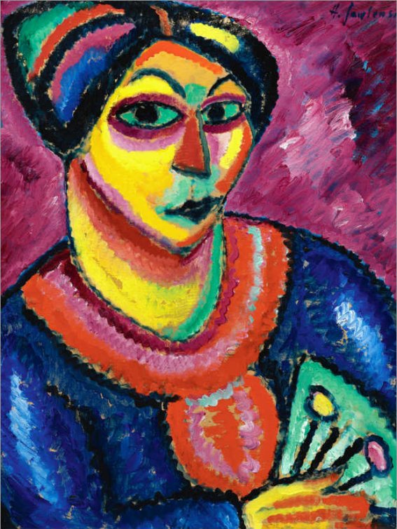 18 Frau mit grünem Fächer Jawlensky (1912)