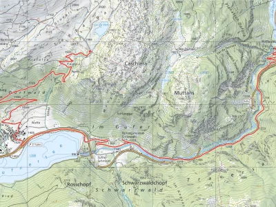 Streckenkarte Bus Alpin Roffla - Lai da Vons