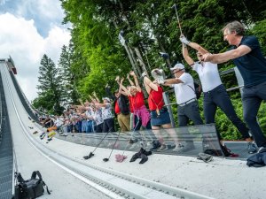 Die Laola mit vollem Einsatz