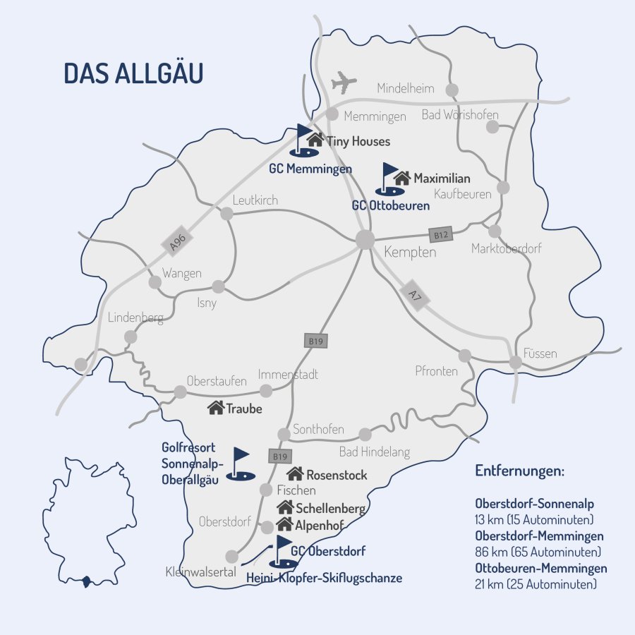 Vierplätzetournee 2026 - Golfkarte Allgäu Homepage Unterkünfte