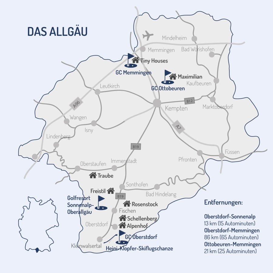 Vierplätzetournee 2026 - Golfkarte Allgäu Homepage Unterkünfte