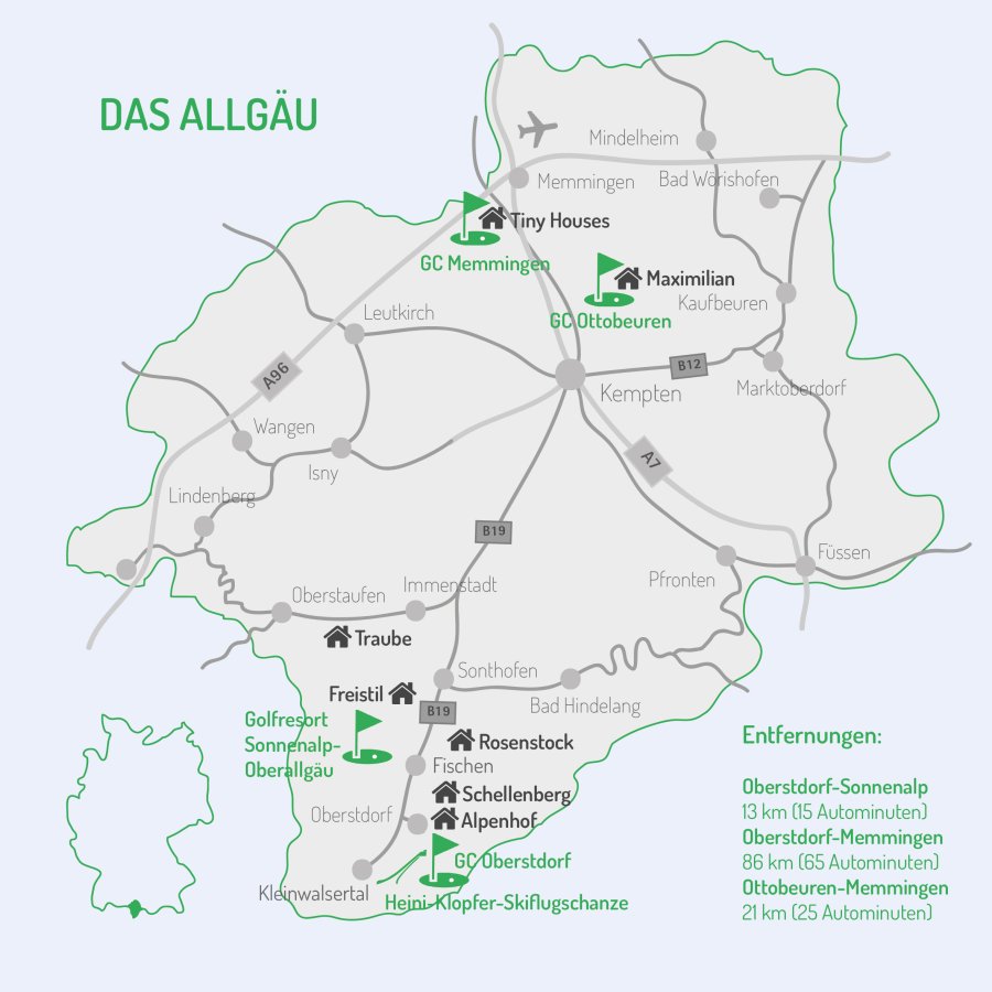 Vierplätzetournee 2026 - Golfkarte Allgäu Homepage Unterkünfte