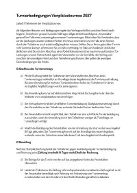 Vierplätzetournee 2027 - Turnierbedingungen
