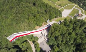 Luftaufnahme mit Blick auf die Flugschanze (c) Sportstätten Oberstdorf-Eren Karaman