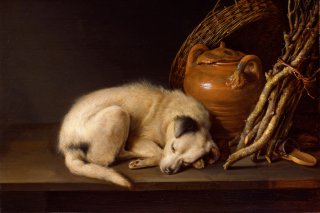 Gerard Dou, Schlafender Hund....