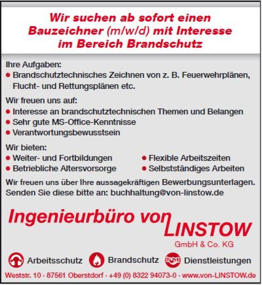 Anzeige Bauzeichner