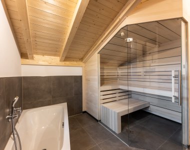 Badezimmer mit eigener Sauna