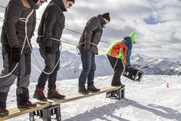 Winterolympiade in den verschneiten Allgäuer Alpen