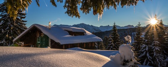 Die Wannenkopfhütte im Winter