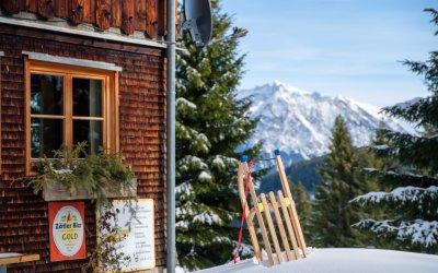 Winter auf der Wannenkopfhütte im Allgäu