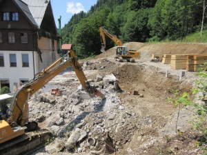Abbruch in Oberstdorf, Ortsteil Tiefenbach, August 2017 Abbruch in Oberstdorf, Ortsteil Tiefenbach, August 2017