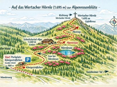 Wanderkarte zum Wertacher Hörnle