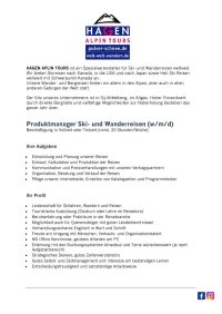 Produktmanagement Ski- und Wanderreisen